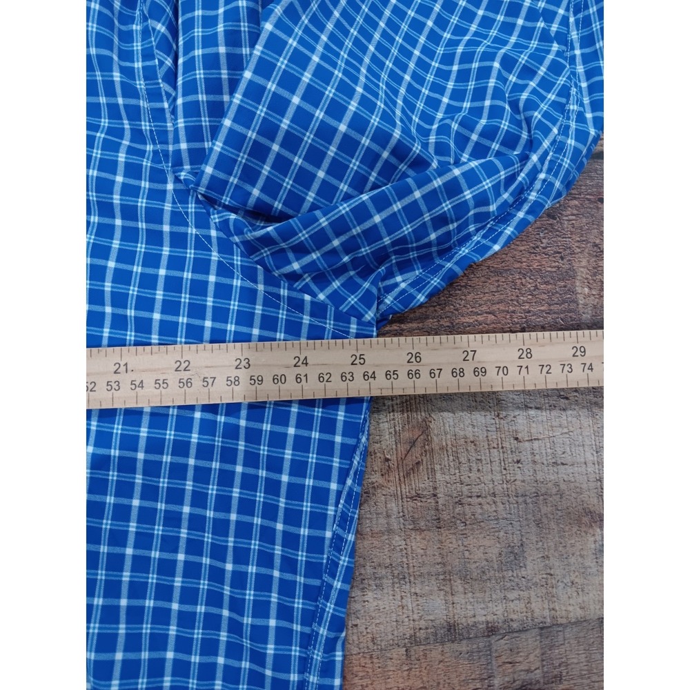 Men's Untuckit XL Blue Plaid Long Sleeve Button up 2487 - Picture 7 of 11